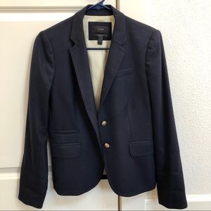 J Crew Wool Schoolboy Blazer Navy Blue